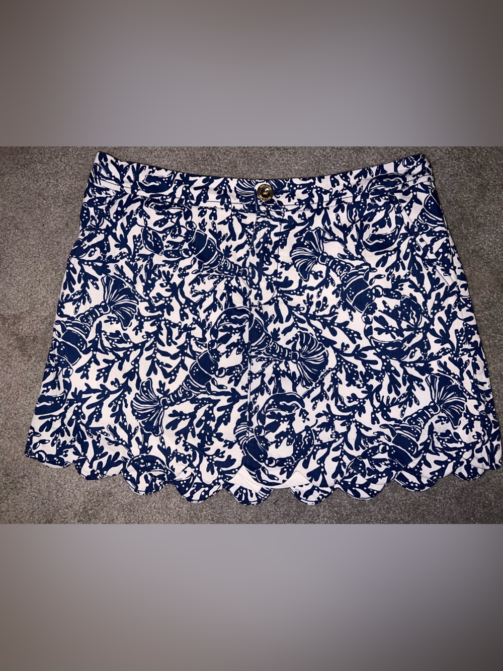 Lilly Pulitzer Colette Scallop Hem Skort Blue Size 4 Oyster Bay Blue Krillin It